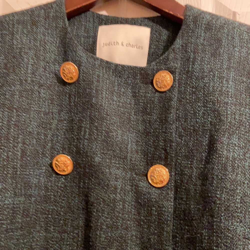 Classic Double-Breasted Blazer in Dark Green - Picture 2 of 10
